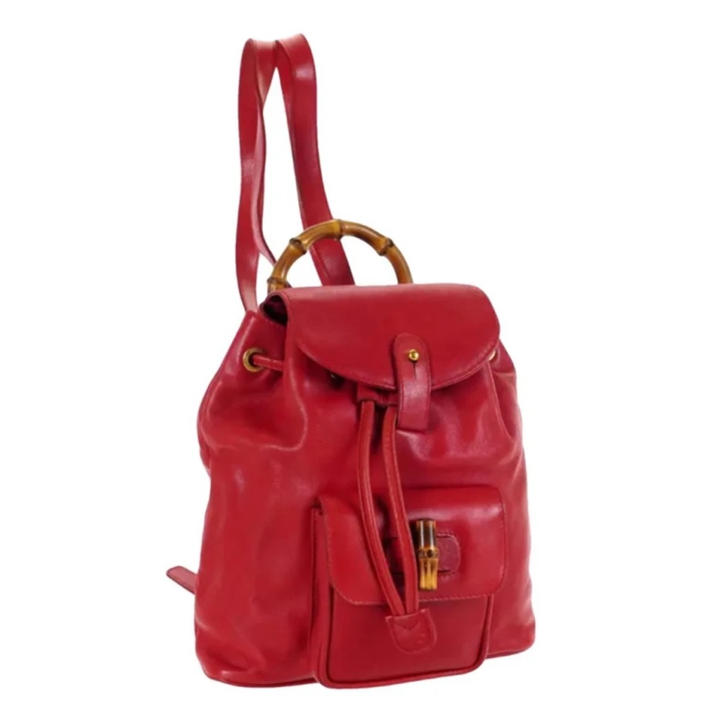 Gucci Bamboo handle backpack red 🎒